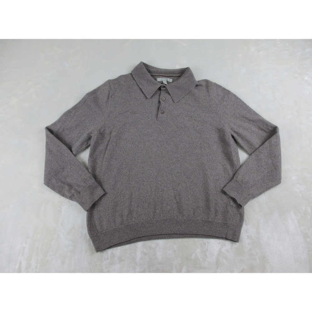 Nordstrom Sweater Mens Extra Large Brown‎ Extra Fine Merino Wool Knit Mens